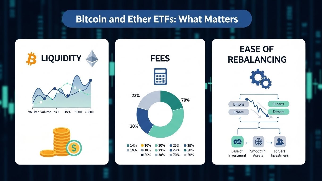 Bitcoin and Ether ETFs Liquidity, Fees, and “Ease of Rebalancing” Matter