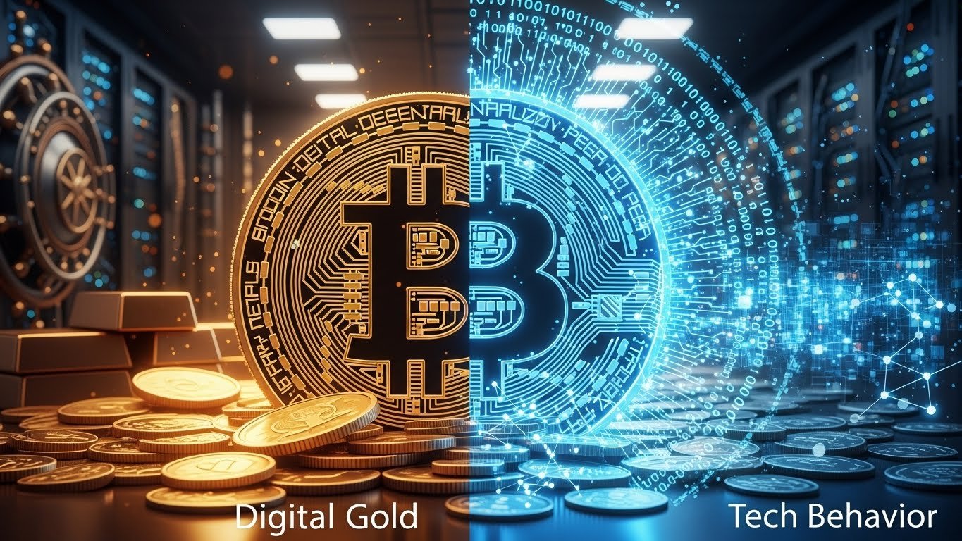 Bitcoin’s “digital gold” narrative vs. tech-like behavior