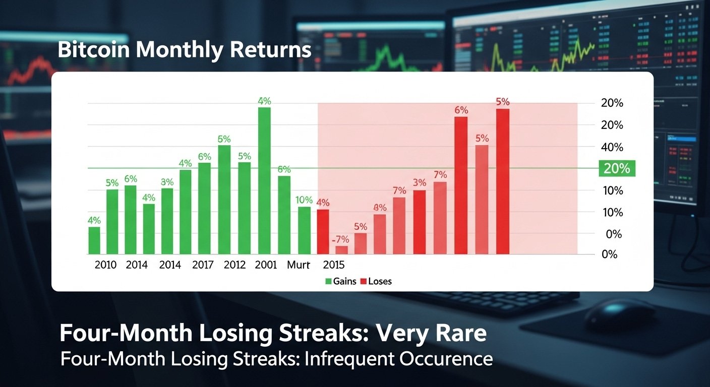 How rare is a four-month losing streak for Bitcoin